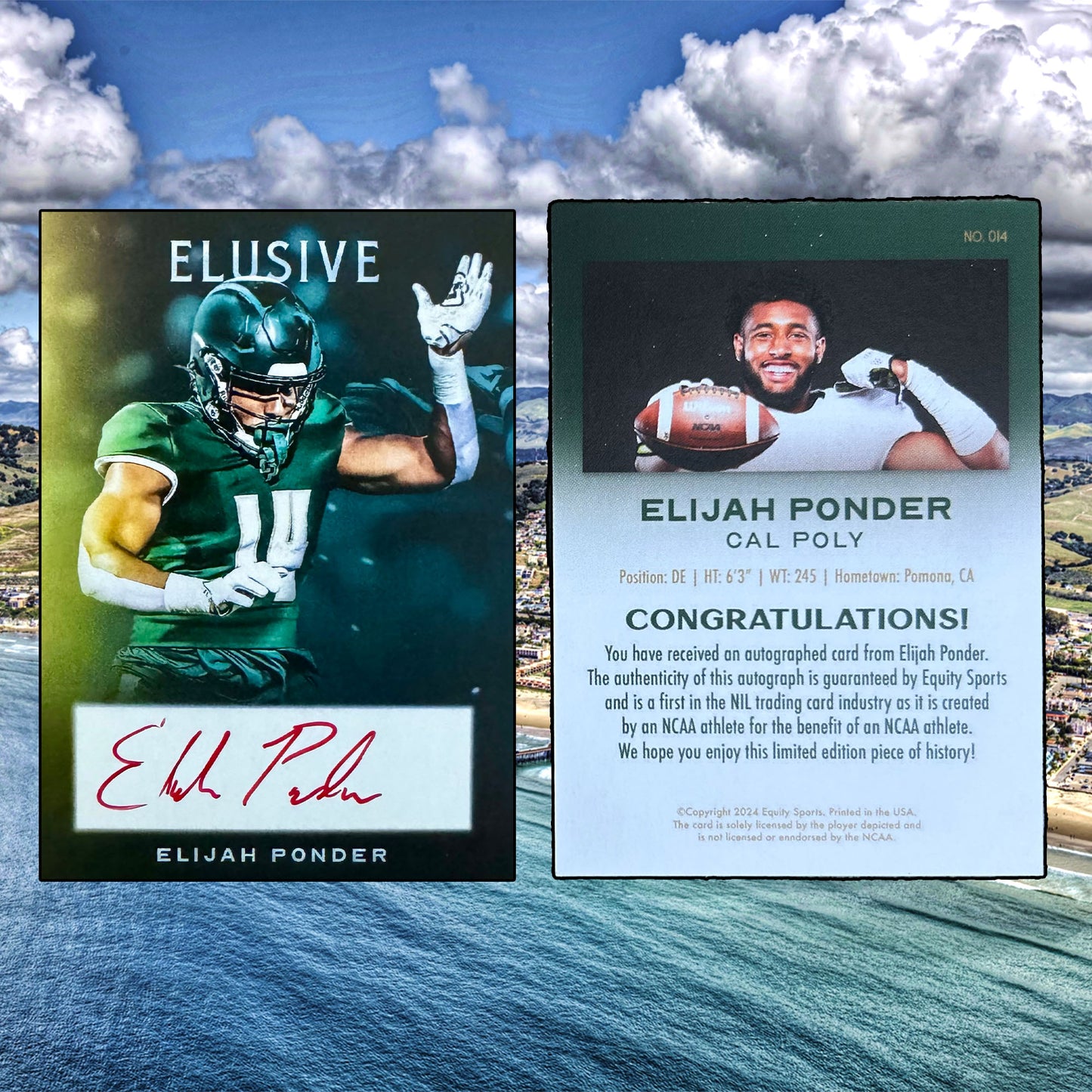 Elijah Ponder Limited Edition Red Signature Trading Card