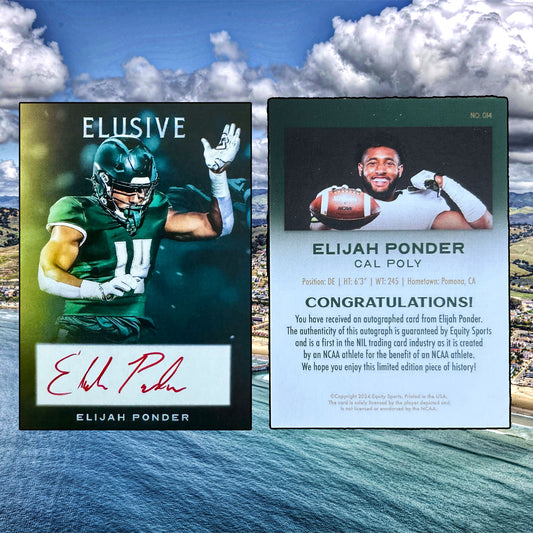 Elijah Ponder Limited Edition Red Signature Trading Card