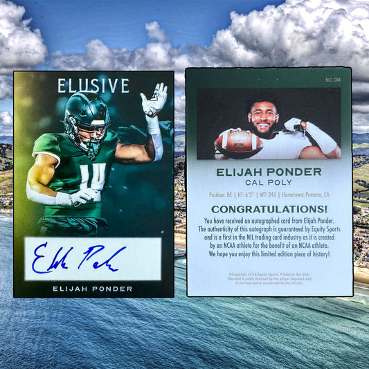 Elijah Ponder Limited Edition Blue Signature Trading Card